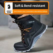 Safety Shoes For Men, Featuring Protection Against Blows And Punctures, Steel Plates, Lightweight Design, Anti-Static Properties, Insulation, Breathability, And Safety For Summer Use. - Black - View 4