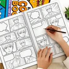 Blank Cartoon Comic Book, Children's Creative Doodle Drawing Book, Storyboard Notebook, DIY Comic Sketchbook - White - View 7