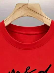 Men's Crew Neck T-Shirt, Printed Shirt For Football Fans And Casual Shirt, Ideal For Sporting Events And Casual Wear, Made Of Comfortable Cotton. - 紅色 - 查看 5