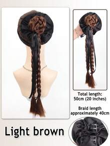 Wig Braid Grip Lazy Ribbon Bud Head Fried Dough Twists Braid Ponytail False Hair Dish Hair With Long Braid Hair Accessories - Multicolor - View 13