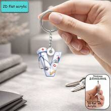2D Acrylic Nurse Uniform Letter Keychain, Creative Keychain, Nurse Theme, Fashion Accessory, Suitable For Multiple Occasions, Perfect Gift For Friends - Nurse Uniform Letter Keychain - View 37