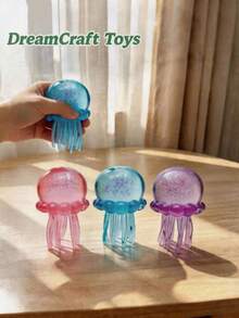 1/3/4/5/6pcs Malt Sugar Goldfish/Crab/Crocodile/Jellyfish/Rabbit/Poop/Salamander/Doll/Dumpling/Cat Paw, Soft & Cute Squeeze Toys, Stress Relief Fidget Toys, Finger Pinching Toys For Children 3+ Years Old, Birthday/Holiday Gifts, Relieve Anxiety, Soft & Squishy Dumpling - Multicolor - View 2