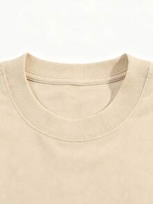 Playera Casual Oversize Mujer "Wild West" - Beige con Estampado de Cráneo de Toro y Cactus - Albaricoque - Ver 4