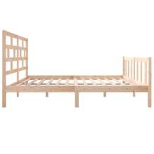 vidaXL Cadre de lit sans matelas bois massif 160x200 cm - Tabac - Voir 6