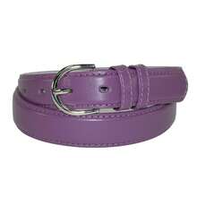CTM Women's Leather Dress Belt 1 1/8 Inch Silver Buckle, Available In Black, Blue, Brown, Dark Pink, Dark Purple, Grey, Light Pink, Navy, Orange, Red, Royal Blue, Tan, White, Yellow,  2XL, L, M, S, XL Leather Dress Belts - 深紫色 - 查看 1