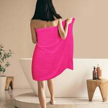 % Cotton 2 Pack Oversized Bath Towel Set 28x55 Inches, Ultra Soft Highly Absorbant Compact Quickdry & Lightweight Large Bath Towels, Gym Travel Camp Pool - Black MFJP - Màu Hồng Tươi - Xem 1