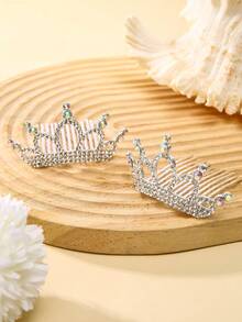 Bộ 2 chiếc lược cài tóc và kẹp tóc cô dâu công chúa màu bạc & vàng thanh lịch, thiết kế hoa mai ngọc trai giả tinh tế, phụ kiện lãng mạn cho bữa tối, cầu hôn, tiệc tùng, băng đô cô dâu, băng đô hợp kim kẽm với chữ đính pha lê sáng bóng, chất liệu nhẹ tạo cảm giác thoải mái khi đeo, thích hợp cho lễ hội, sinh nhật. - Bộ 102 Bạc Trắng (2) - Xem 6