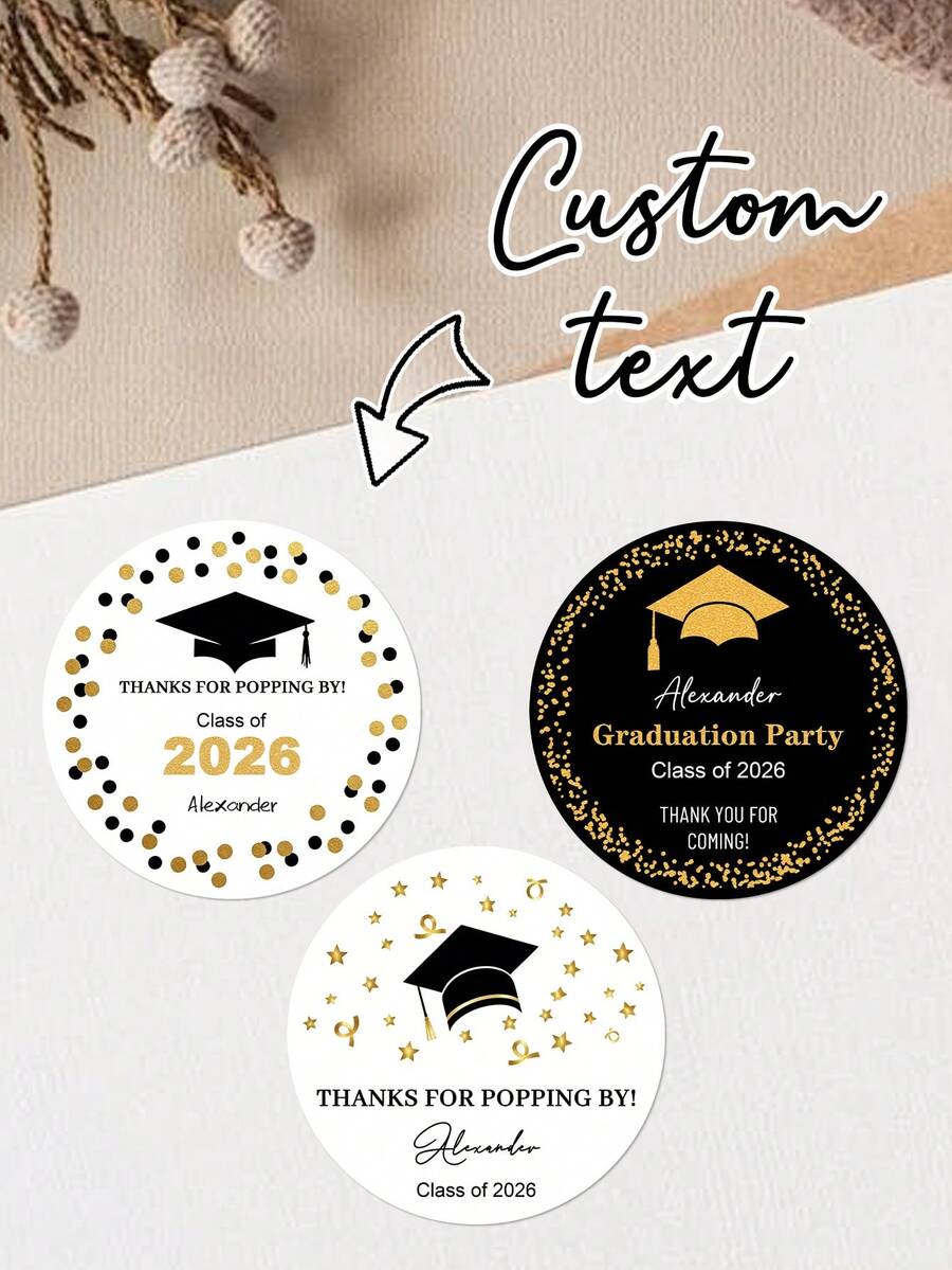 2026 Personalized Round Stickers For Graduation Ceremony/Graduation ...