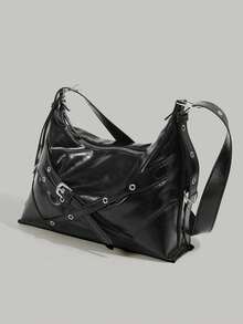 JRESSIAL Y2K Motorcycle Paint Punk Style Shoulder Bag, Large Capacity Suitable For Commuting Crossbody Bag - Black - View 4