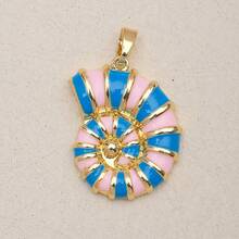 1 PC Fresh Marine Life Series DIY Jewelry Accessories, Fish Conch Crab Starfish Copper Pendant, Versatile Necklace Handmade Craft Supplies - Ocean - View 7