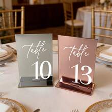 High Quality Acrylic Square Dining Table, Available In Multiple Colors, With Clear Table Number Sign And Stand, Suitable For Weddings, Banquets, Parties, Anniversaries, Baby Showers, Bridal Showers, Includes Table Number Printing And Christmas Decorations, 2026 Graduation Party Supplies, Party Supplies, Wedding Accessories, Birthday Decorations, Hen Party Supplies, 4th Of July - Table Cards - View 5