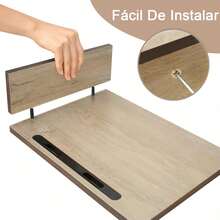 Soporte para Monitor Dual Ajustable con 3 Niveles de Almacenamiento y 2 Ranuras para Teléfono - Organizador de Escritorio, Base Ajustable para PC, Laptop, Monitor - Soporte Ergonómico (Marrón) - Beige - Ver 7