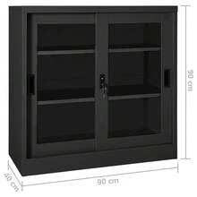 vidaXL Armoire à portes coulissantes avec jardinière Anthracite Acier - Gris foncé - Voir 11