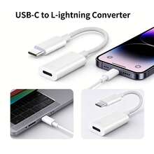 1pc USB-C To Lightning Adapter, 60W PD Fast Charging Converter, Compatible With IPhone 17/16/15 Series, S25/S24/S23/S22/S21 Ultra Plus Series, Series - White - View 1