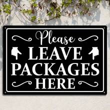 2D Flat, 1-Piece 12X 8inch Aluminum 2D Flat Halloween Decoration [2D Flat] Durable Metal "Please Place Your Package Here" Sign - Vintage Bohemian Style Indoor/Outdoor Delivery Notice With Arrow And Mail Icon - All-Weather Parcel Delivery Indicator, 2D Flat - Multicolor - View 6