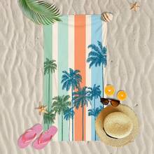 1pc Ultra Soft Coconut Tree Microfiber Beach Towel, Home Decor, Suitable For Beach, Swimming Pool, Camping And Travel, Extremely Comfortable - C - View 2