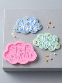 1pc Cloud Shaped Silicone Mold, Chocolate Mold, Suitable For Birthday Cake, Cupcake Decoration, Candy, Pudding - 彩色 - 查看 9