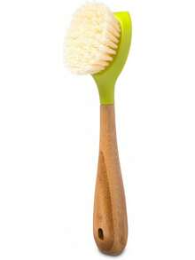Full Circle Be Good - Bamboo Handle Dish Brush –  Kitchen Cleaning With Tough Bristles - Natural Dish Scrubber, Nonstick & Cast Iron Cleaner - Long Handle Brush For Dishes, Pots, And Pans EOYD - 綠色 - 查看 1