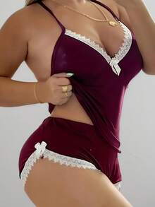2026 New Sexy Ruffled Two-Piece Home Lingerie Set, Women's Sleepwear, Perfect Summer Gift - Light Brown-1 - View 8