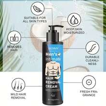 Xioimy Men's Natural Extract Hair Removal Cream - Gentle Formula, Lightweight On Skin, Quick And Residue-Free Body Hair Removal, Long-Lasting Smooth, Suitable For Underarms, Legs, Arms, Intimate Areas, Chest, Body And More - Cream - View 2