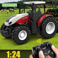 Tractor teledirigido RC camión de granja coche remolque 2,4G simulador de agricultura camión vehículo de granja en miniatura juguetes modelo niños niño - abrazadera - Ver 3