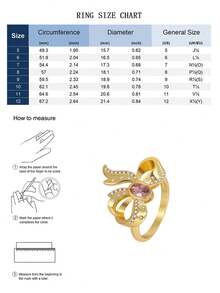 Women's Gold Plated Pink Cubic Zirconia Bow Ring, Dainty Bowknot Promise Ring, Stackable Jewelry For Daily & Dating - Gold - View 4