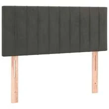 vidaXL Tête de lit Gris foncé 100x5x78/88 cm Velours - Gris - Voir 2