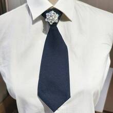 1pc Women's Tie With A Flower On The Chest, Adorned With Snowflake Gemstones, Accessories, Gemstones, Casual, Outdoor - Bow Tie - View 8