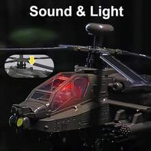 Modelo de avión AH-64 a escala 1:32, coche de juguete de aleación, hélice giratoria fundida, sonido, luz, modelos de vehículos de combate para niños, regalos - Verde - Ver 5
