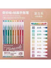 藍色水果魔幻繪畫 9 色漸層筆/螢光筆,多色包裝,多色 0.6mm 筆尖,透明筆管,適用於繪畫、標記、學生筆記、素描、手工製作、辦公使用、開學季、書寫與日記 - 套裝 - 查看 26