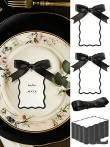 10pcs Shell Shaped Name Cards, Suitable For DIY Wedding Table Cards, With Ribbons For Hanging, Wedding Table Numbers, Wedding Reception Desk Labels, Wedding Centerpiece Decor, Wedding Hanging Ornaments, Wedding Favors, Wedding Guest Gifts - Multicolor - View 9