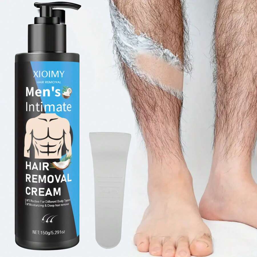 Xioimy Men's Natural Extract Hair Removal Cream - Gentle Formula, Lightweight On Skin, Quick And Residue-Free Body Hair Removal, Long-Lasting Smooth, Suitable For Underarms, Legs, Arms, Intimate Areas, Chest, Body And More - Cream - View 1