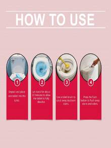 Toilet Cleaning Tablets, Effective For Removing Stubborn Stains, Convenient For Household Daily Cleaning - 固體 - 查看 3