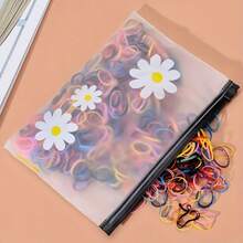 10 Cute Daisy Zipper Bags: Perfect For Cosmetics, Hair Accessories And Travel Essentials-PVC Material, Durable, Disposable Multifunctional Storage Bag, Perfect For Gifts Among Friends - Multicolor - View 10