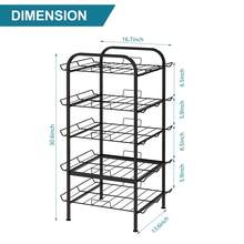 Water Bottle Organizer 5 Tier Freestanding Water Bottle Storage Organizer Metal Bottle Rack Holder Stand Shelf For Kitchen Pantry Food Storage (Black)Adult 5-Tier Can Organizer Rack Dispenser For Pantry, Black Metal Folding Rack With Wire Shelves - Black - View 3