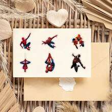 1set/50pcs Spider Man Marvel Vinyl Sticker Pack, Superhero Stickers, Waterproof And Detachable, Perfect For Laptops, Skateboards, Luggage, And Water Bottles, Perfect For Marvel Fans And Street Apparel Enthusiasts - Multicolor - View 3