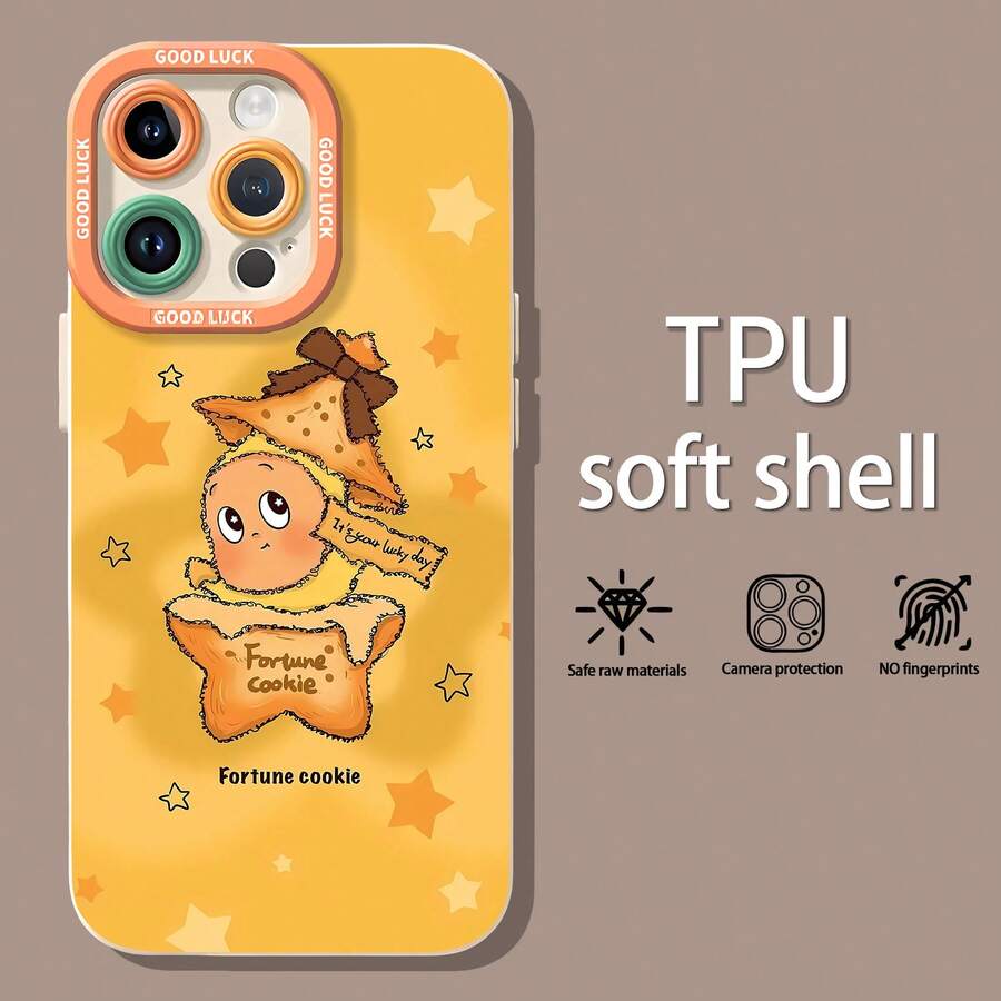 Lindo fondo naranja bebé de galleta de la fortuna.funda de teléfono Fundas compatibles con ,Apple,VIVO,OPPO,,, y Honor.Fabricadas en silicona TPU,ofrecen protección contra golpes y caídas. - Blanco - Ver 1