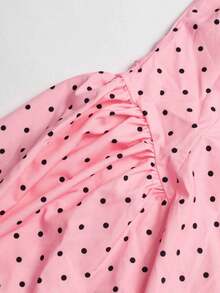 suelto con cierre de cremallera, estampado de patchwork, elegante y casual, adecuado para vacaciones y verano - Rosa - Ver 8