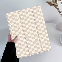 Hand-Painted Cute Plaid And Hearts Print Pattern Aesthetic Tablet Case For Pencil Holder, Auto Wake/Sleep Tablet Protective Cover With  10th 11th 9th  Air 4th 8/7/6/5th For  Pro Generation Case Birthday Holiday Christian Religious Gifts For Women - 格子和心形 - 查看 6