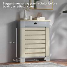 Grey Radiator Cover With Drawer 95.5H X 78Wcm Home Heating Cabinet Shelf - T0001-01-2341 - View 6