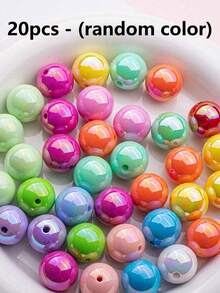 16mm Mixed Color New Acrylic UV Plated Solid Color Beads, DIY Jewelry, Phone Charm, Car Decor Accessories - Multicolor - View 13