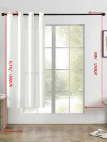1pc/2pcs Linen Look Sheer Curtains Faux Linen Textured Semi Sheer Window Curtain Panels For Living Room Bedroom,Faux Linen Sheer Curtains Light Filtering Textured Linen Blended Curtain Drapes For Home Decor - White - View 40