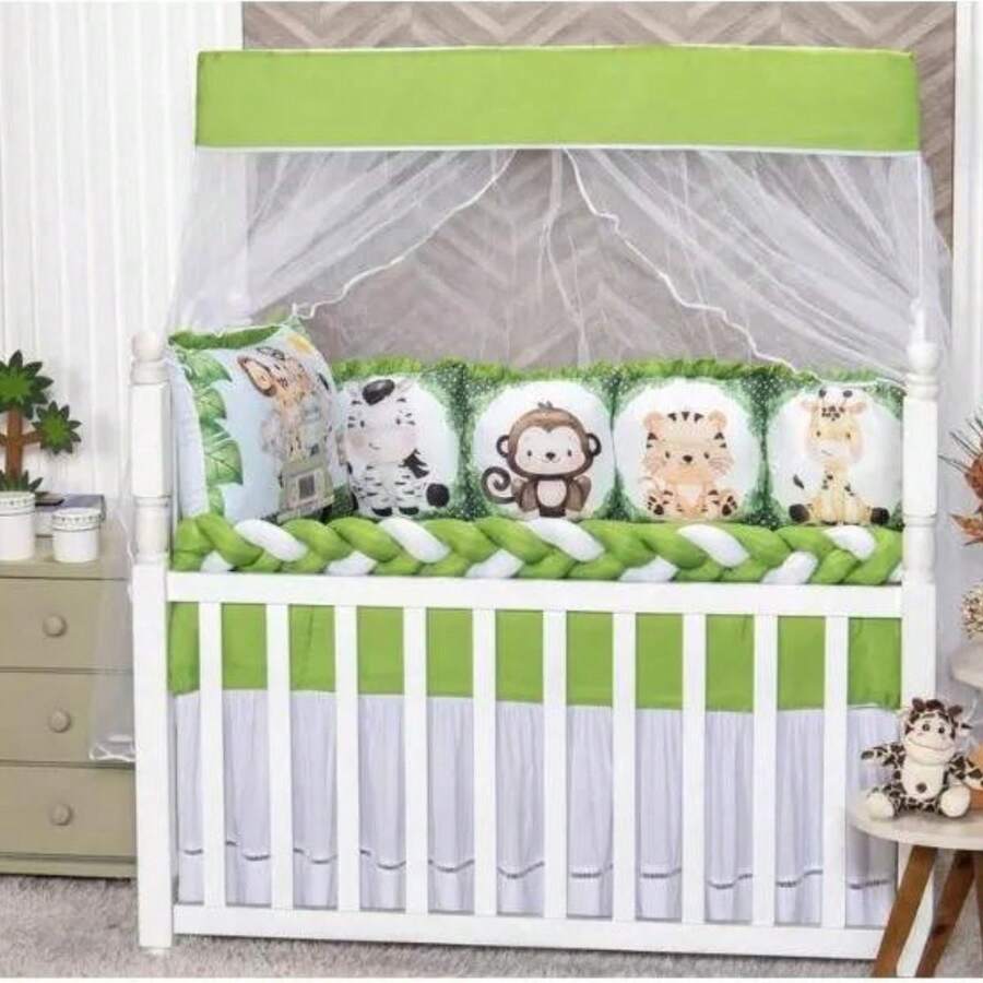 American Crib Kit 12 Pieces - GREEN SAFARI - View 1