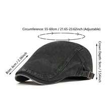 1 chiếc mũ beret cổ điển đã qua xử lý, mũ phong cách retro văn chương unisex, mũ chống nắng kiểu Anh tối giản đa năng. - Nhiều màu - Xem 4