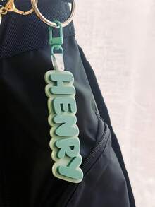 Llavero Personalizado de 2 Tonos | Estilo Burbuja Divertido | Etiqueta de Mochila de Acrílico | Etiqueta de Bolsa Escolar | Llavero con Nombre Personalizado | Etiqueta de Equipaje para Adolescentes - Multicolor - Ver 6