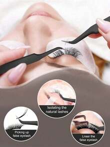 不锈钢睫毛夹，精准睫毛夹，睫毛嫁接工具 - 銀色 - 查看 3