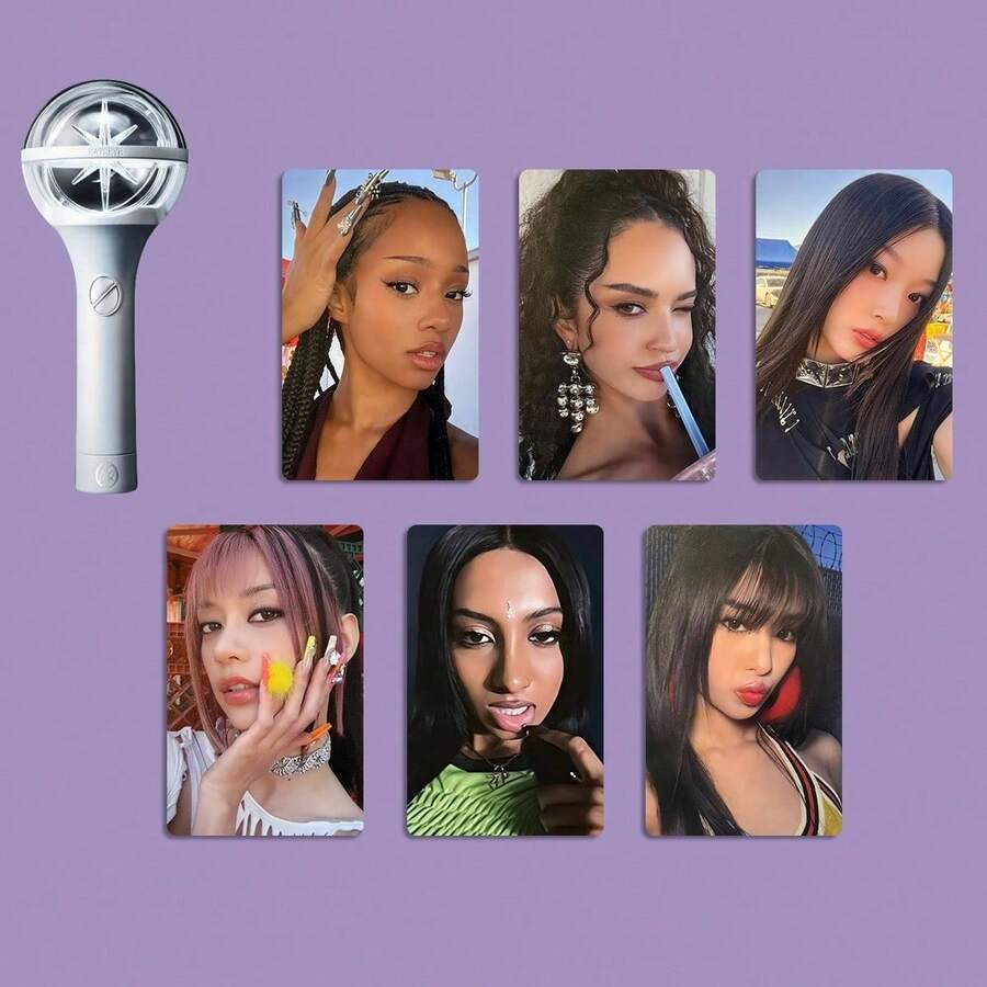 6pcs KATSEYE Photocard Lightsticks Fandom Merchandise - Multicolor - View 1