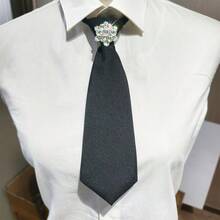 1pc Women's Tie With A Flower On The Chest, Adorned With Snowflake Gemstones, Accessories, Gemstones, Casual, Outdoor - Bow Tie - View 9
