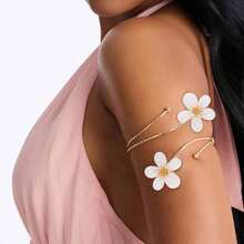 Mydear 1pc Fashionable Versatile Oil Drop Plumeria Bracelet Body Jewelry Accessory, Suitable For Women's Daily And Party Wear - Flowers - View 6