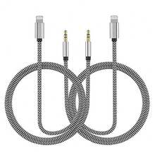 1-2 cáp chuyển đổi âm thanh tai nghe 3.5mm, tương thích với iPhone 14 Pro Max/14 Pro/14 Plus/14/13/12/11/XS/XR/8/7/6, Series - Bạc - Xem 8